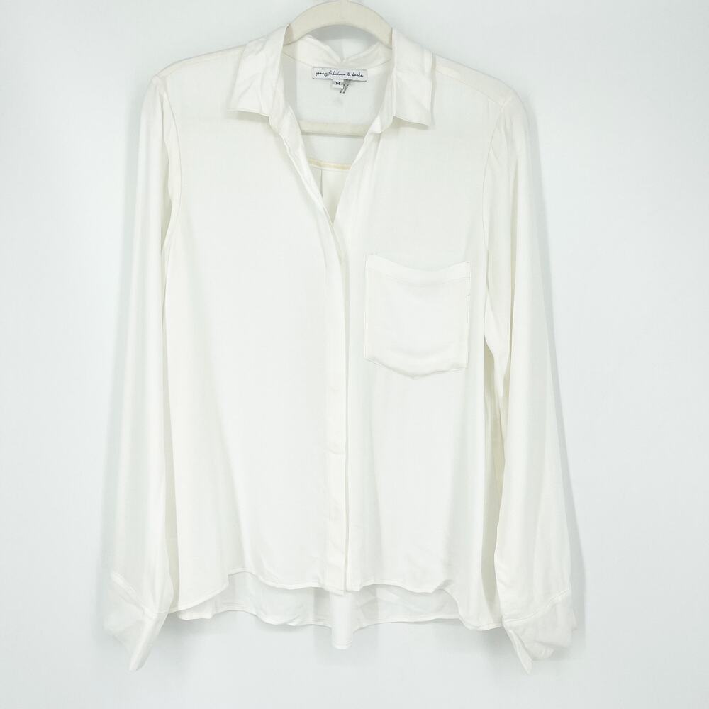 Young Fabulous & Broke White Blouse‎ Medium Long Sleeve